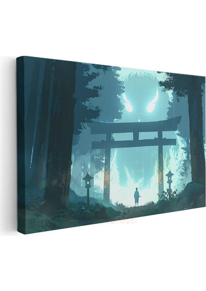 Kutsal Tapınak - Ateş Böcekli Torii Anime Kanvas Tablo modelleri
