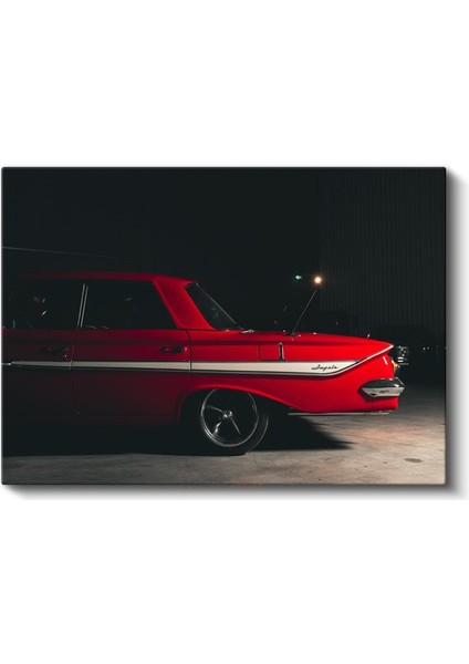 Chevrolet Impala - Kırmızı Klasik Amerikan Arabası Kanvas Tablo fiyatları