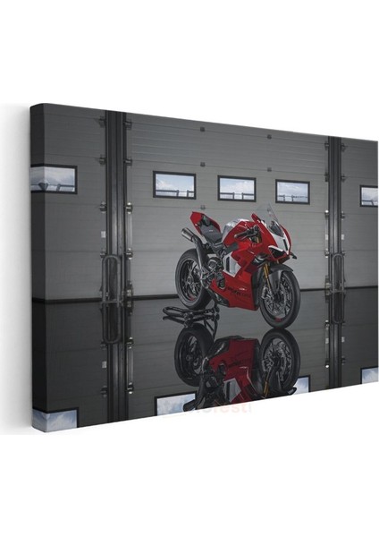 Ducati Panigale V4 - Kırmızı Yarış Motosikleti Kanvas Tablo modelleri