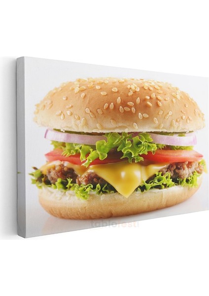 Klasik Cheeseburger - Enfes Katmanlı Lezzet Kanvas Tablo modelleri