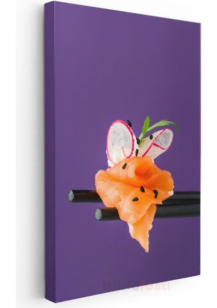 Somon Sashimi - Çubukla Tutulan Japon Delikatesı Kanvas Tablo