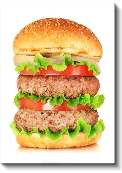 Çift Katlı Burger - Taze Sebzeli Lezzet Kanvas Tablo