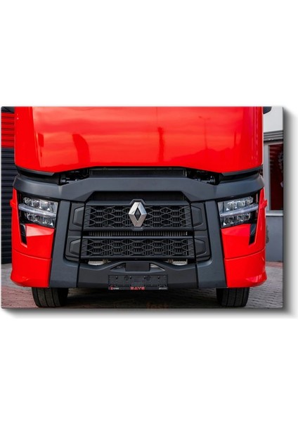Renault Trucks - Kırmızı Modern Tır Ön Görünüm Kanvas Tablo fiyatları