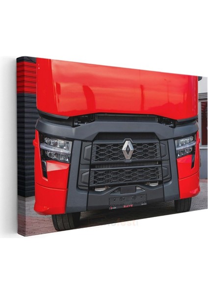 Renault Trucks - Kırmızı Modern Tır Ön Görünüm Kanvas Tablo modelleri