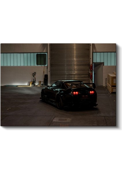 Toyota Supra - Siyah Modifiyeli Japon Spor Otomobil Kanvas Tablo fiyatları