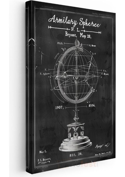 Armillary Sphere - Antik Astronomi Aleti Kanvas Tablo modelleri