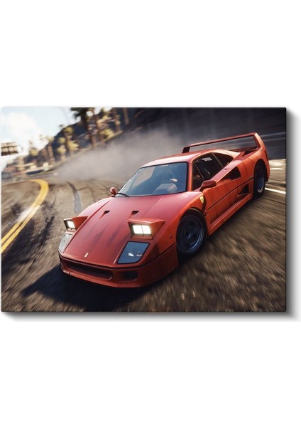 Ferrari F40 - Kırmızı Italyan Klasiği Kanvas Tablo fiyatları