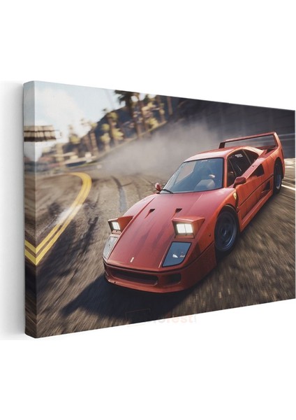 Ferrari F40 - Kırmızı Italyan Klasiği Kanvas Tablo modelleri
