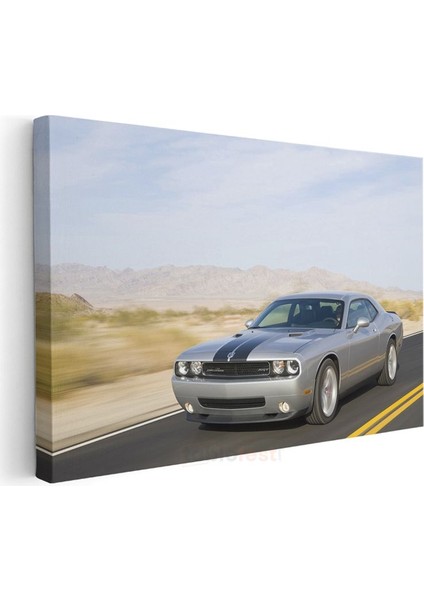 Dodge Challenger - Çöl Yolunda Amerikan Muscle Kanvas Tablo