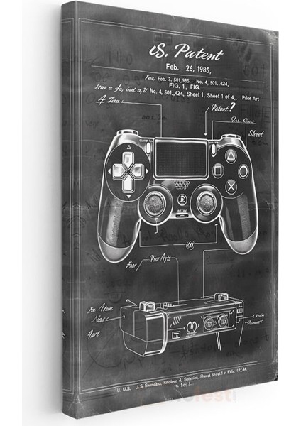 Oyun Kumandası - 1985 Patent Çizimi Kanvas Tablo modelleri
