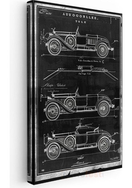 Klasik Otomobil - 1920'LER Araba Tasarım Patenti Kanvas Tablo modelleri