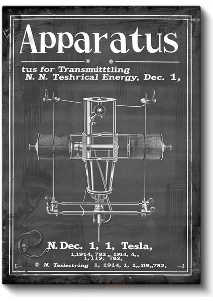 Tesla Cihazı - Elektrik Enerjisi Iletim Aparatı Kanvas Tablo fiyatları