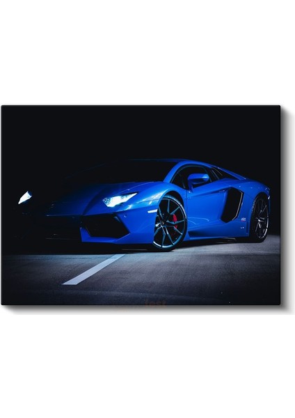 Lamborghini Aventador - Mavi Süper Otomobil Kanvas Tablo fiyatları