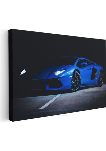 Lamborghini Aventador - Mavi Süper Otomobil Kanvas Tablo modelleri