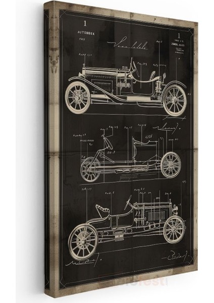 Klasik Otomobil - Vintage Araba Tasarımı Kanvas Tablo modelleri
