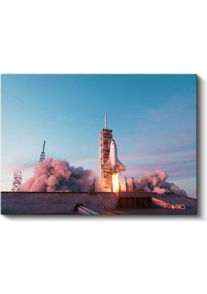 Space Shuttle - Fırlatma Anında Uzay Aracı Kanvas Tablo