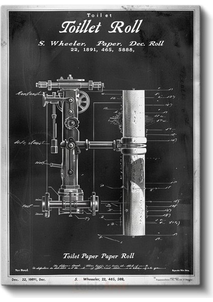 Tuvalet Kağıdı Rulosu - 1891 Tarihli Ilginç Patent Kanvas Tablo fiyatları