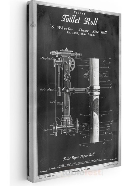 Tuvalet Kağıdı Rulosu - 1891 Tarihli Ilginç Patent Kanvas Tablo modelleri