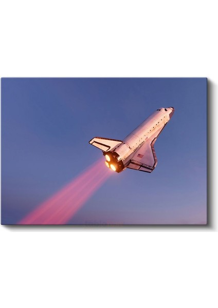 Space Shuttle - Gökyüzünde Yükselen Uzay Mekiği Kanvas Tablo