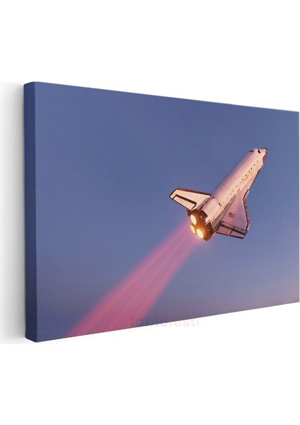 Space Shuttle - Gökyüzünde Yükselen Uzay Mekiği Kanvas Tablo