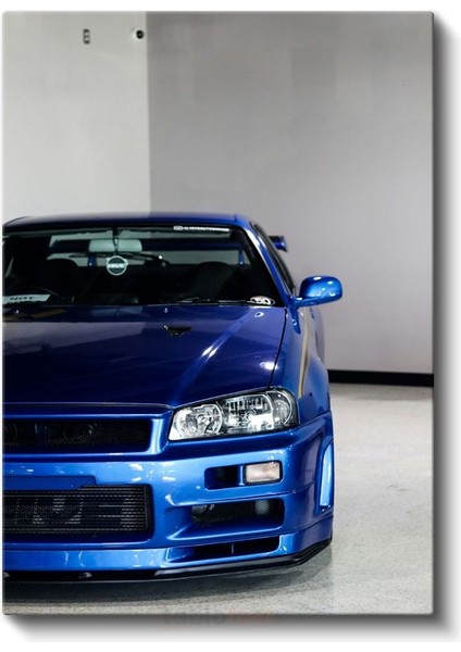 Nissan Skyline Gt-R - Mavi Japon Performans Efsanesi Kanvas Tablo