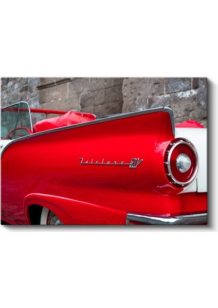 Ford Fairlane - Kırmızı Klasik Amerikan Convertible Kanvas Tablo fiyatları