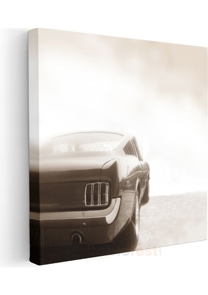 Ford Mustang Klasik - Amerikan Muscle Car Silueti Kanvas Tablo