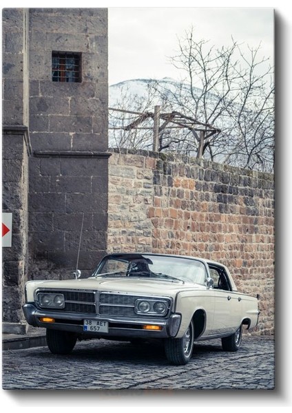 Chrysler Imperial - Krem Rengi Klasik Amerikan Sedan Kanvas Tablo