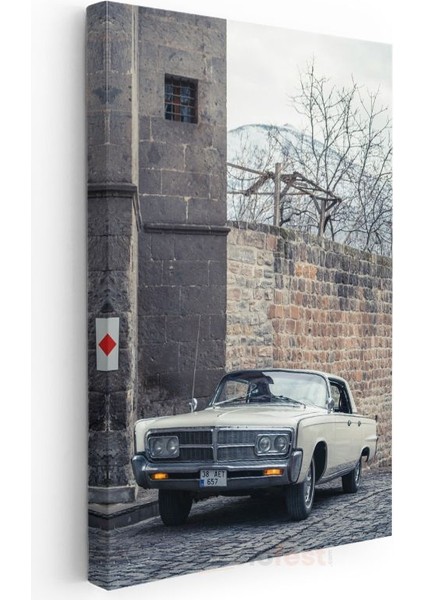 Chrysler Imperial - Krem Rengi Klasik Amerikan Sedan Kanvas Tablo