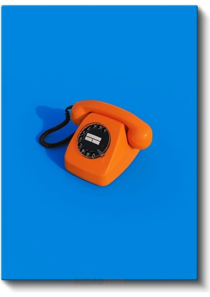 Turuncu Telefon - Pop Art Retro Iletişim Aracı Kanvas Tablo fiyatları