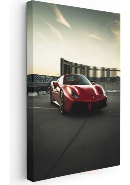 Ferrari 488 - Kırmızı Italyan Süper Spor Otomobil Kanvas Tablo modelleri
