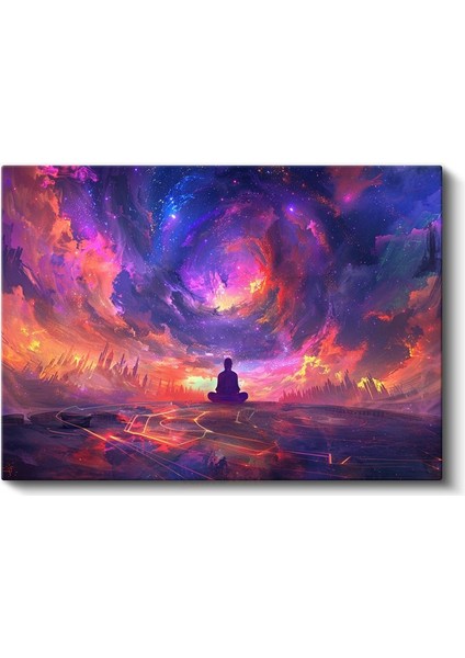 Evrenin Meditasyonu - Galaksiler Arasında Huzur Bulan Ruh Kanvas Tablo