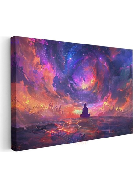 Evrenin Meditasyonu - Galaksiler Arasında Huzur Bulan Ruh Kanvas Tablo