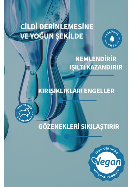 Yoğun Nemlendirici Hyalüronik Asit Serum - Niacinamide ve Kolajen İçerikli ( Vegan Içerik ) 30 ml fiyatları