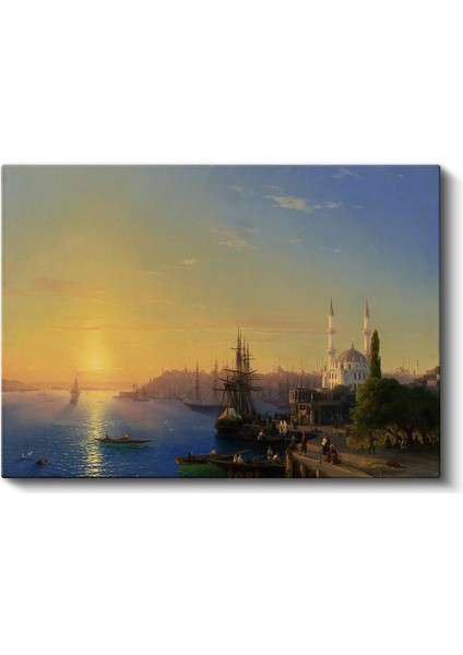 Istanbul Silueti - Gün Batımında Boğaz Manzarası Kanvas Tablo fiyatları