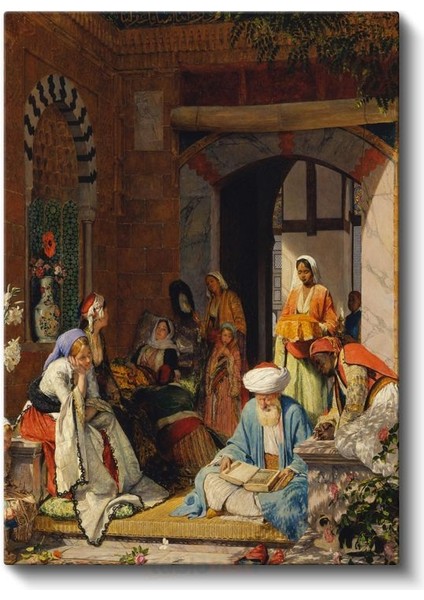 Osman Hamdi Bey - Cami Avlusu Kanvas Tablo