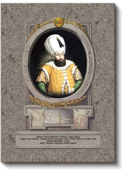 Osmanlı Padişahları - Sultan Iıı. Murad Portresi Kanvas Tablo fiyatları
