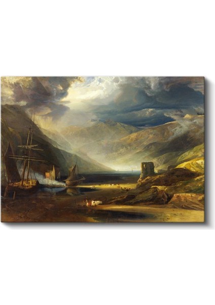 J.m.w. Turner - Dağlık Kıyı Manzarası Kanvas Tablo