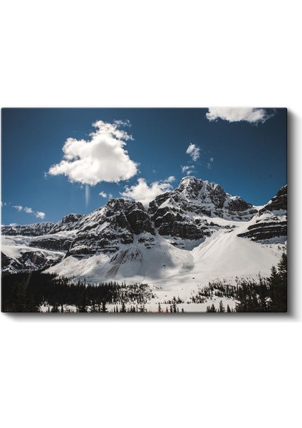 Karlı Zirveler - Mavi Gökyüzü Altında Kanvas Tablo fiyatları