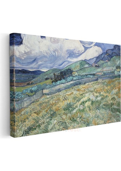 Vincent Van Gogh - Buğday Tarlası ve Dağlar Kanvas Tablo