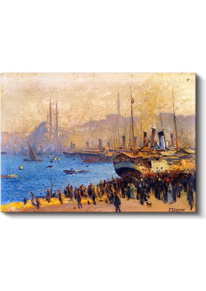 Istanbul Limanı - Tarihi Yarımada Manzarası Kanvas Tablo
