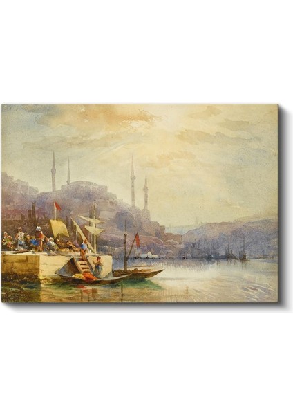 Istanbul Silueti - Boğaz'dan Şehir Manzarası Kanvas Tablo fiyatları