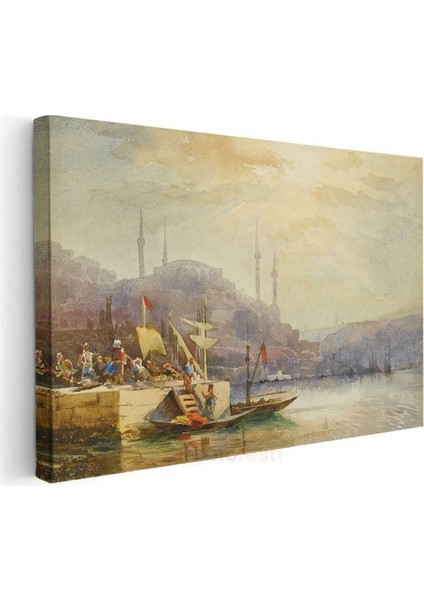 Istanbul Silueti - Boğaz'dan Şehir Manzarası Kanvas Tablo modelleri