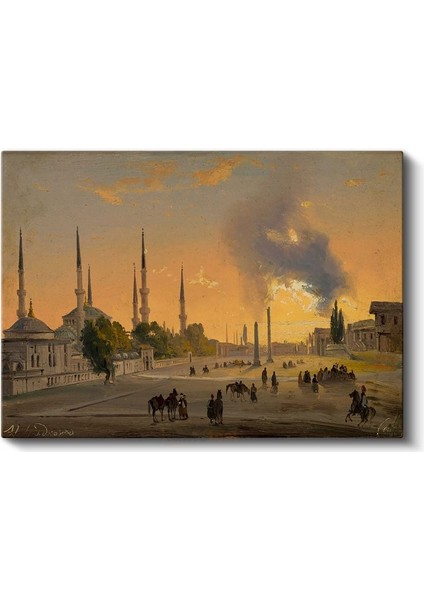 Sultanahmet - Gün Batımında Cami Silueti Kanvas Tablo fiyatları
