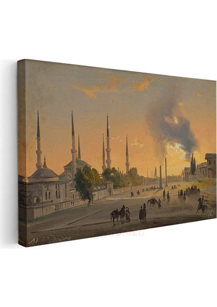 Sultanahmet - Gün Batımında Cami Silueti Kanvas Tablo modelleri