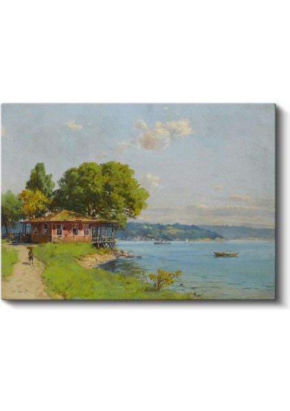Boğaz Kıyısı - Yalı ve Deniz Manzarası Kanvas Tablo fiyatları