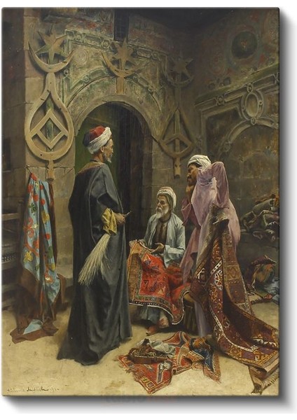 Osman Hamdi Bey - Halı Tüccarları Kanvas Tablo