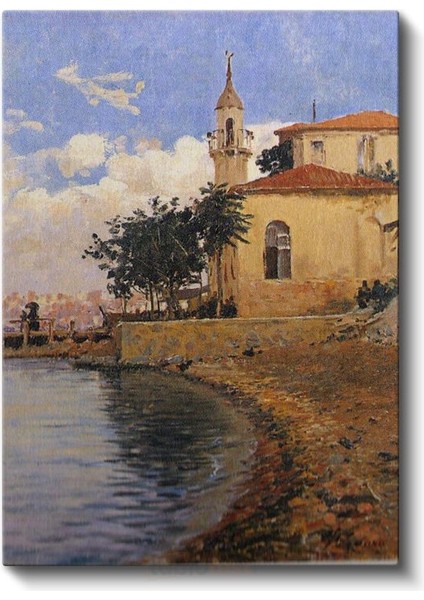 Osmanlı Mimarisi - Sahil Kenarında Cami Kanvas Tablo