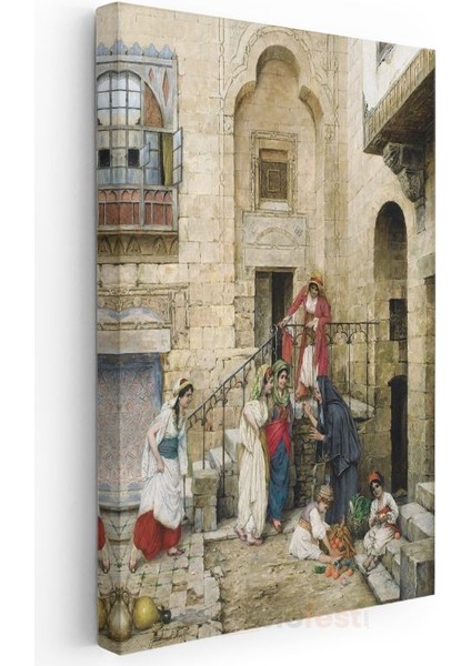 Osman Hamdi Bey - Harem Avlusunda Kadınlar Kanvas Tablo modelleri