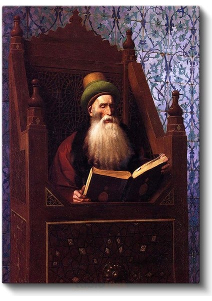 Osman Hamdi Bey - Kitap Okuyan Adam Kanvas Tablo